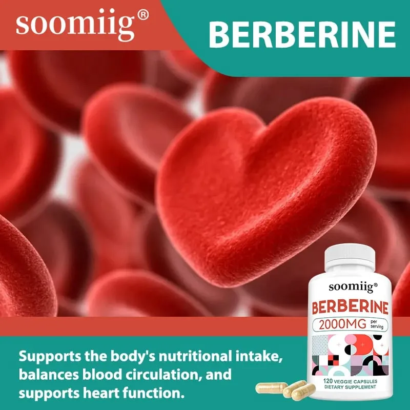 Berberine Capsules 2000mg Supports Heart Cardiovascular Health Digestion Liver Health Immunity & Metabolic Balance — image 4