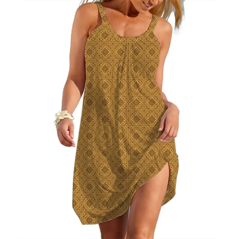 2025 Women's Slip Dress Girls Elegant Tie Dye Clothes Casual Clothes Sale Woman Loose Daily Wear Streetwear Lady Soft Dresses — image 5