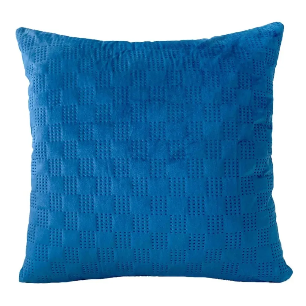 Mall Nordic Punching Process Checkered Velvet Cushion Cover 45x45cm Solid Color Decorative Throw Pillow Case for Sofa — image 5