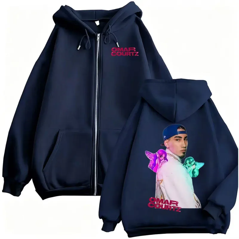 Omar Courtz Por Si Manana No Estoy Tour 2026 Zipper Hoodies Men Women Fashion Hip Hop Classic Jacket Sweatshirt Coats Streetwear — image 3
