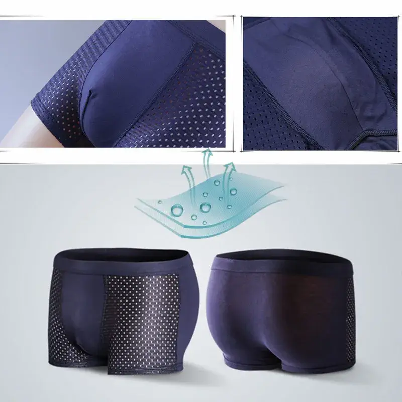 Culotte Homme caleçon Homme Pack short Boxers sous-vêtements Slip Homme Calzoncillos trou bambou grande taille