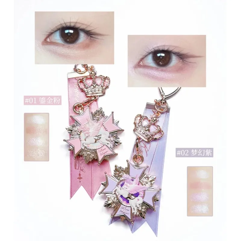 Flower Knows Knight Unicorn Eyeshadow Palette Charm Mini αξεσουάρ μακιγιάζ Fantasy Unicorn Design Καλλυντική τσάντα διακόσμηση — image 3