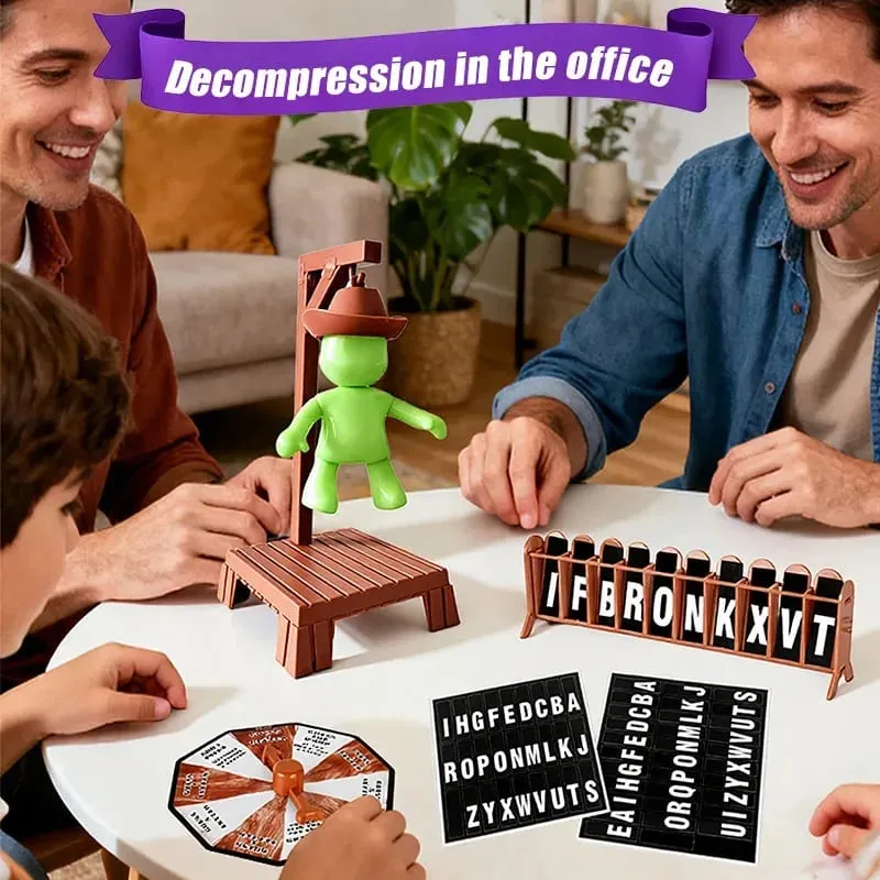 New Cowboy Magnetic Mysterious Executioner Guessing Game Gallows Collapse Tabletop Word Game Family Party Game Christmas Toy — image 6