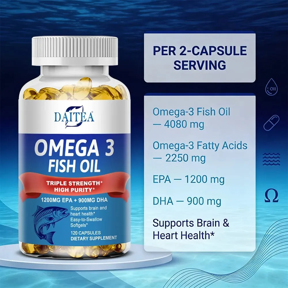 Omega 3 Fish Oil - for Nervous System Skin and Hair Health Antioxidants - Easy To Swallow — image 6