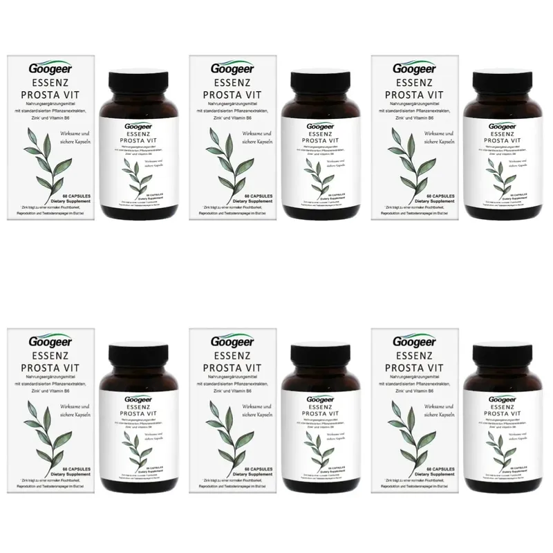Googeer Prosta Vit Essenz Capsules with Saw Palmetto Zinc Vitamin B6 Supports Prostate Urinary Health Daily Comfort 60 Count