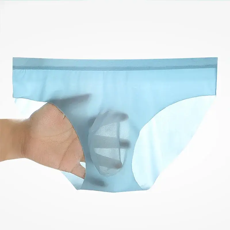 Calzoncillos 3D de seda helada para hombre, novedad de verano, ropa interior transpirable ultrafina, transparente, sin costuras, Sexy, de secado rápido, a la moda — image 2