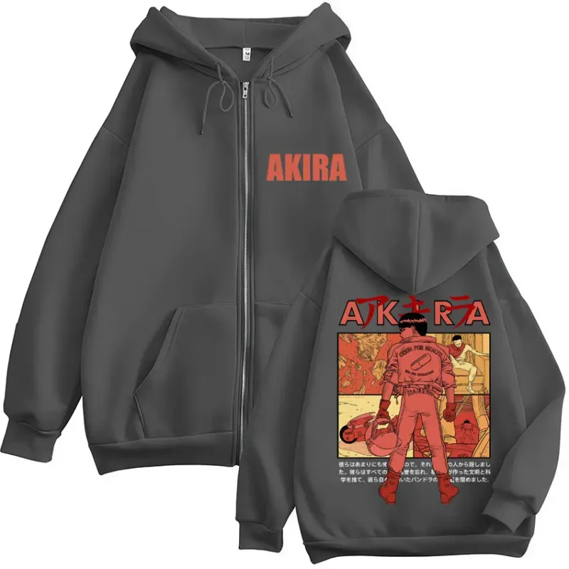 Japanese Anime Neo Tokyo Akira Zipper Hoodies Manga Movie Science Fiction Shotaro Kaneda Cardigan Sweatshirt Loose Fleece Coats — image 7