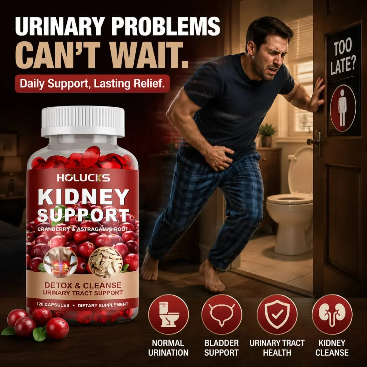 Kidney Cleanse & Detox Supplement with Cranberry Astragalus Root for Kidney Restore Support Bladder & Urinary Tract Health