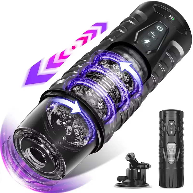 Telescopic Rotation Masturbator Cup Penis Pump for Men Blowjob Vagina Adult Sex Toy Piston Automatic Thrusting Male Mastubator — image 8