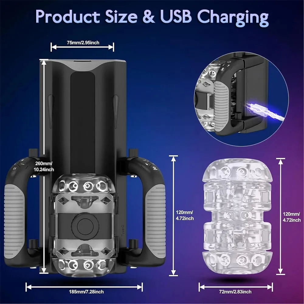Male Masturbation Cup 12cm 6-Segment Fixed Telescopic One Key Burst Auto Thrust Masturbator Endurance Trainer Adult Sex Toys — image 6
