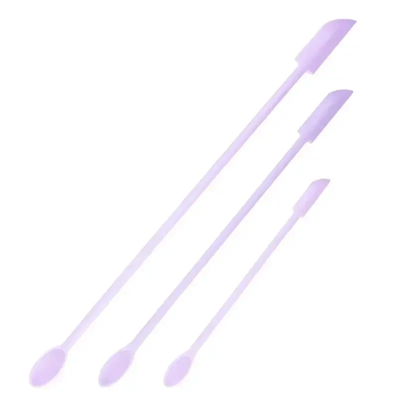 Cosmetic Bottle Silicone Mini Scraper 3-Piece Set Double-End Spatula for Baking Jam and Cream — image 11