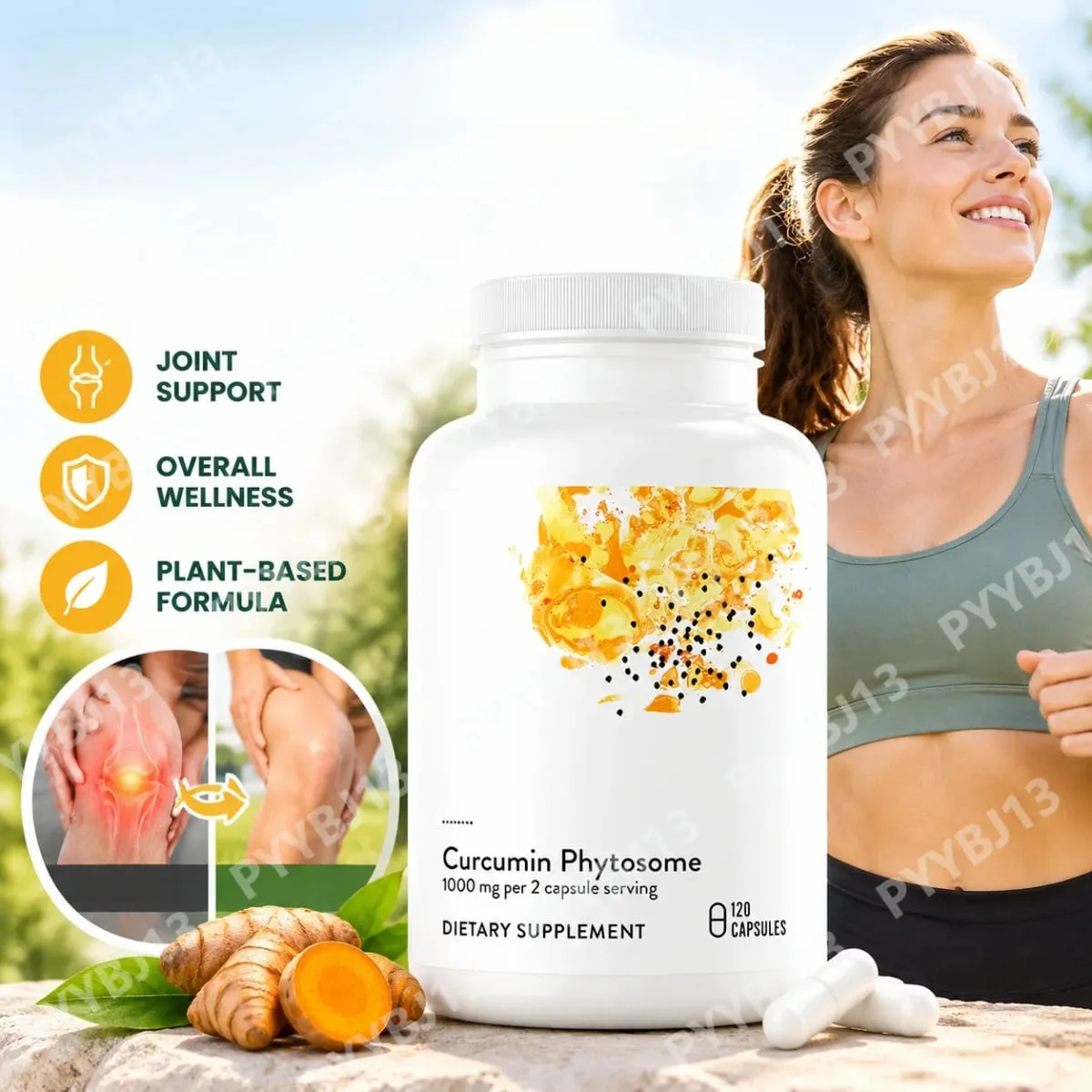 Turmeric Curcumin Phytosome 1000mg Capsules Advanced Phospholipid Complex Formula Joint & Immune Support Supplement 120 Capsules — image 1
