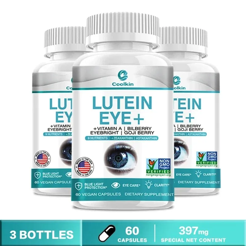Luteïnesupplement - Vitamine A + Bosbes Ogentroost + GO JI Wolfberry om vermoeidheid en droogheid van de ogen te verlichten Capsules