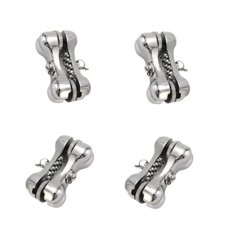 Metal Bone Nipples Clamps Strong Stimulation Adjustable Textured Spiked BDSM Bondage Teasing Pleasure Play Toy Sex Toys — image 1