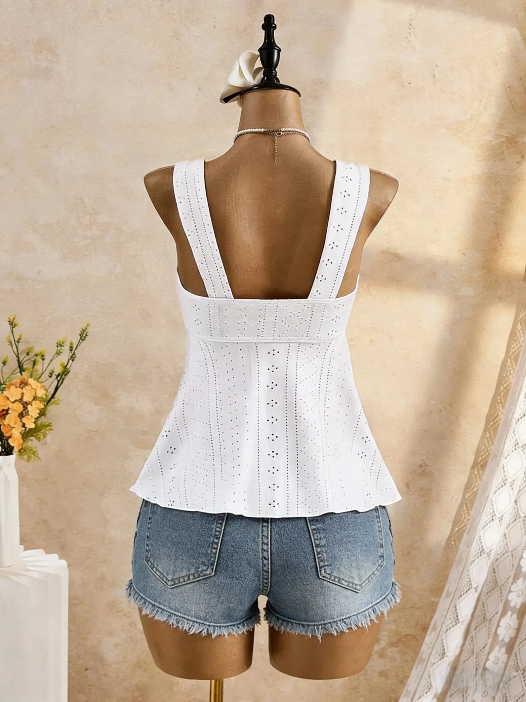 Women Sweetheart Neck Drawstring Ruched Peplum Cami Top Polka Dot Print Sleeveless Casual Camisole Outfit — image 2
