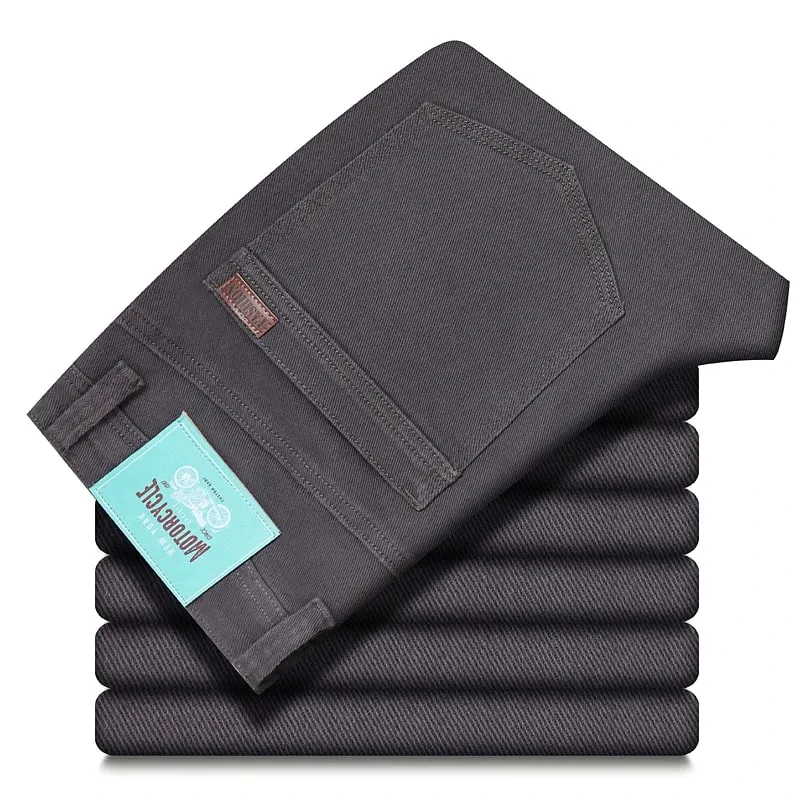 2026 New Cotton Elastic Men's Jeans Spring Fitted Straight Business Casual Trousers Soft Comfortable Fashion Korean Denim Pants — image 11