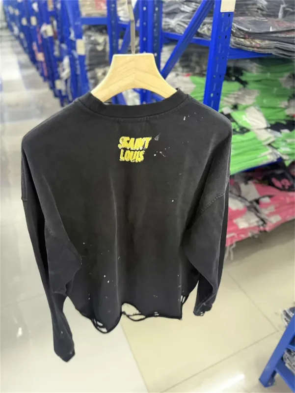 Autumn Winter New Saint Graffiti Print Vintage Washed High Street Casual Loose Cotton Versatile Hoodie Trendy Sports Top Men — image 21