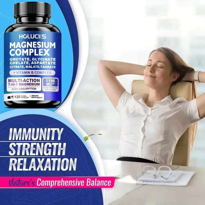 Magnesium Complex Supplements-Memory Bone & Promotes Brain Health Sleep Support Muscle Relaxation Stress & Anxiety Relief