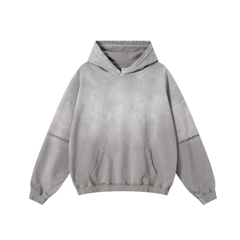 New Autumn Winter Men 400gsm Hoodies Streetwears High Street Heavy Weight Washed Cotton Sweatshirts Brand Tracksuit — image 29
