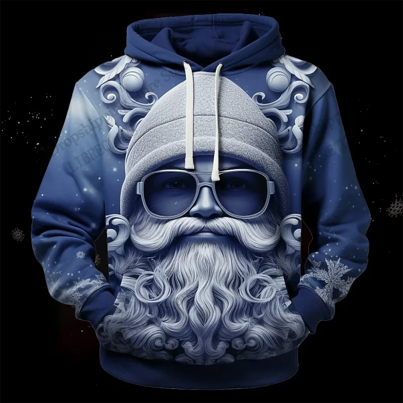 Christmas Mens Santa Claus 3d Print Hoodies Men Women Fashion Sports Outdoor Hoodie Sweatshit Unisex Coat Men Clothing Oversized — image 3