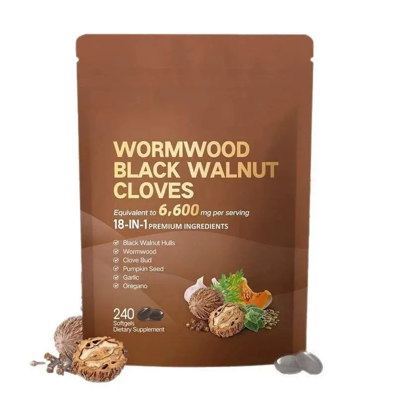 Wormwood Black Walnut Cloves 6600mg 18 In 1 Herbal Softgels Detox Digestive Health Gut Support Pumpkin Seed Garlic Oregano 240 — image 9