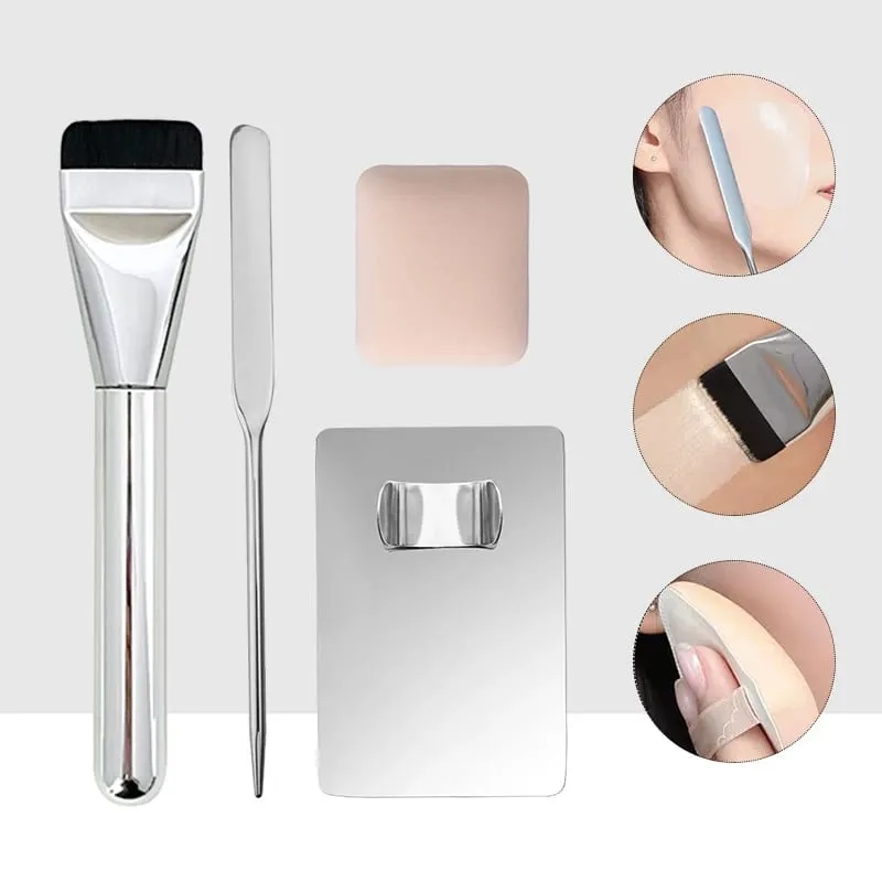 3/4/5/6 PCS Makeup Foundation Brush Lipstick Eye Shadow Mixing Palette Stainless Steel with Spatula Rod Color Stick Beauty Tools
