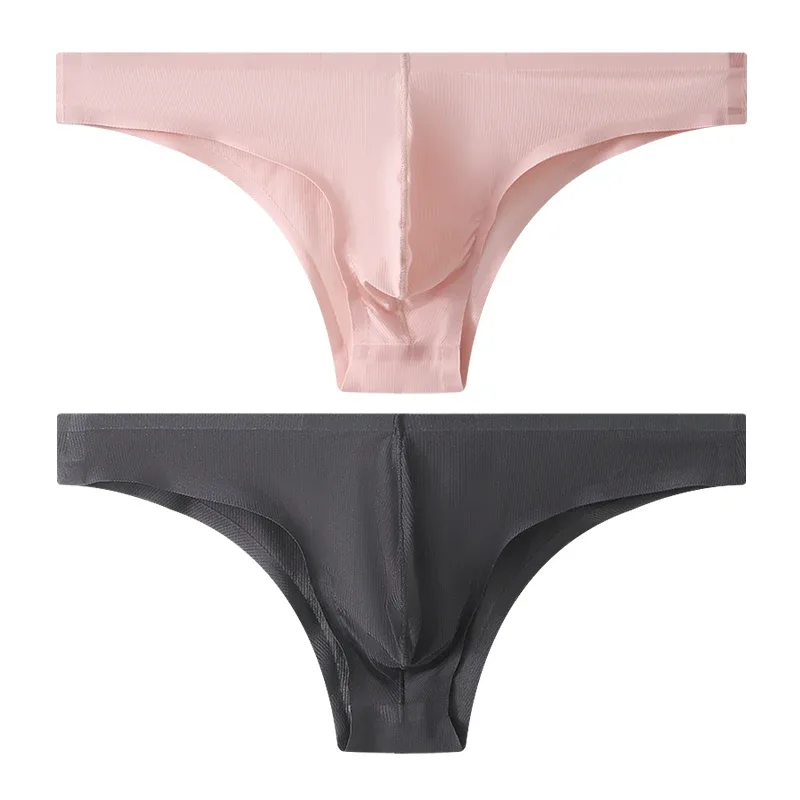 Intimo da uomo a triangolo piccolo a mezza anca a vita bassa sexy da uomo giovane slip senza cuciture in seta di ghiaccio mutandine estive leggere e traspiranti — image 26