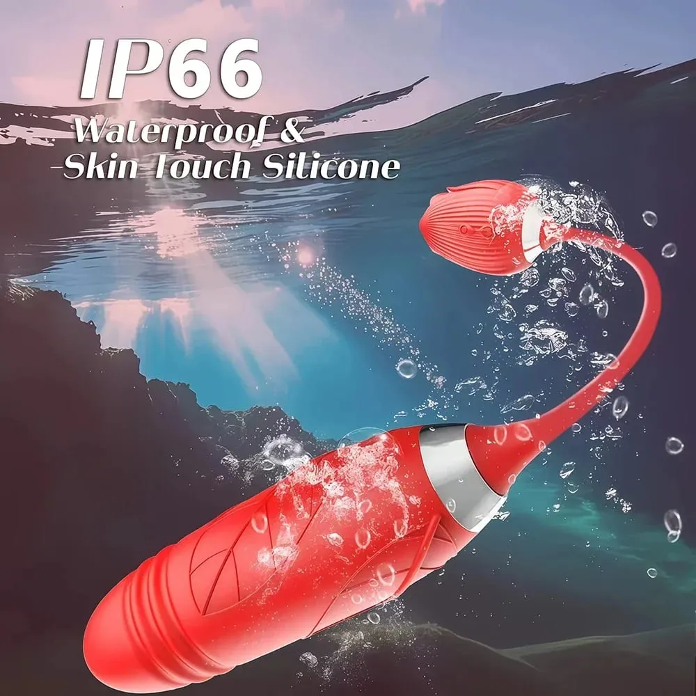 Rose 3v1 Sucker Vibrator pro ženy Teleskopický stimulátor klitorisu Dildo Olizování vagíny Masturbátor Sexuální hračky pro ženy — image 4