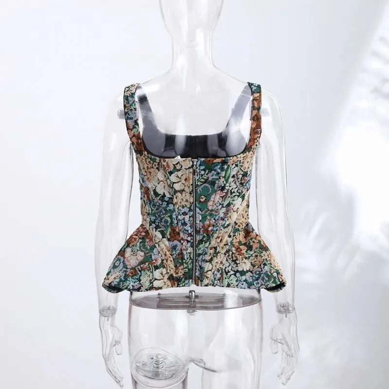 Sexy Print Sling Fishbone Corsets Women Backless Zipper Sleeveless Slim Tops Female 2026 Summer New Chic Evening Party Tanks — image 10