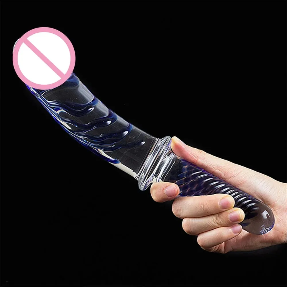 Large Crystal Glass Dildo Big Anal Plug Sex Toy For Women Vagina Massage For Famale Masturbation Penis G-spot Clitoris Men Adult — image 4