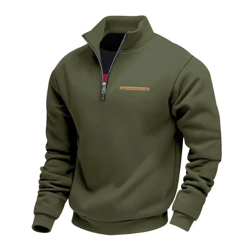 Men's Thick Fleece Stand Collar Sweatshirt Autumn Winter Color Block Striped Warm Outdoor Casual Daily Jacket Outerwear Cozy — image 6