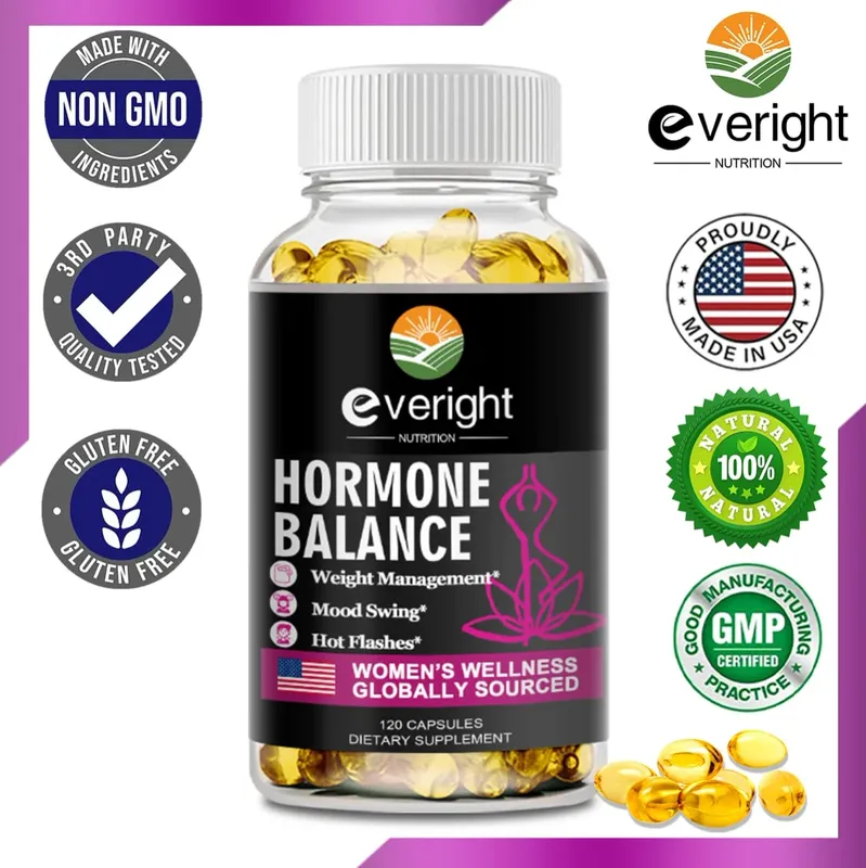Hormone Balance Capsules for Women Mood Swings Menopause Sleep Anxiety Stress Cortisol Health Supplement
