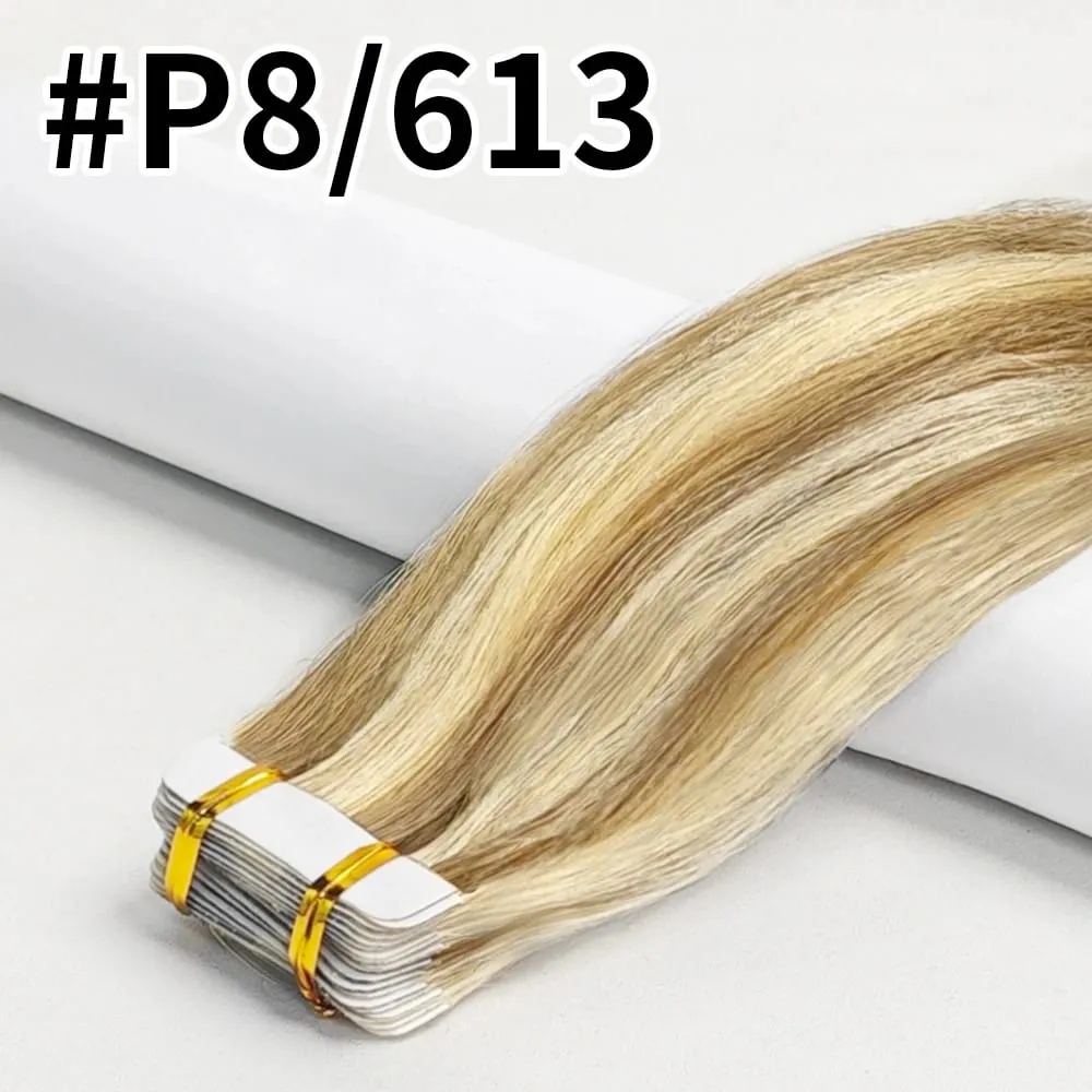 Bone Straight Tape In Hair Extensions Indian Hair Seamless Skin Weft Invisible Tape In Human Hair Extensions 50g/20pcs For Women — image 8