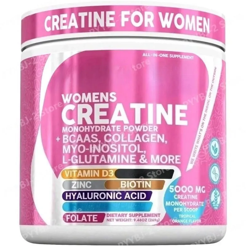 Women's Creatine Monohydrate Powder 5000mg Collagen BCAAs L-Glutamine For Muscle Energy & Beauty Support Formula Adult 269g
