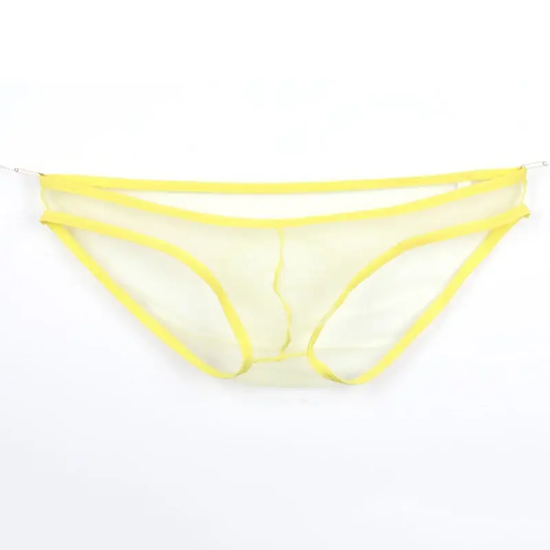 Men's Large Size Low Waist Mesh Briefs, Ultrathin Transparent Underwear, with U Convex Bag, Various Colors Available