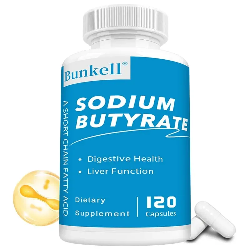 Sodium Butyrate Gut Health Supplement Postbiotic for Gut Stomach & Digestive Gut Wellness 120 Vegan Capsules — image 1