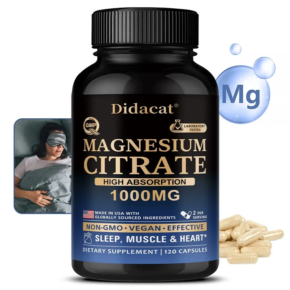 Magnesium Citrate - Max Absorption & High Potency Magnesium Complex Supplement for Heart Muscle Nerve Bone Health — image 1