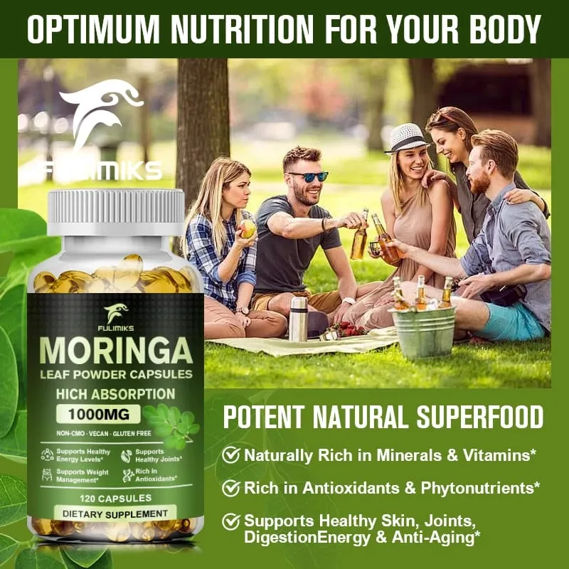 High Absorption Moringa Oleifera 1000mg Capsules Supports Immune Metabolism Skin Care & Healthy Weight Management — image 4