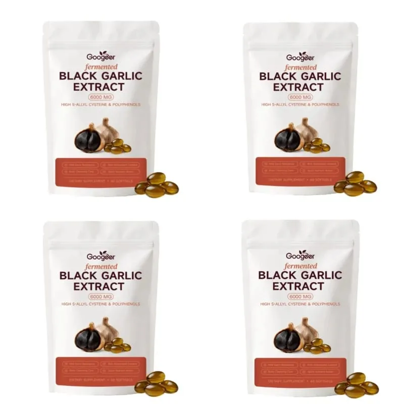 Googeer fermenterad svart vitlöksextrakt 6000MG Softgels Antioxidant Immunstöd S-Allyl Cystein Män Kvinnor 60 Softgels 60 dagar