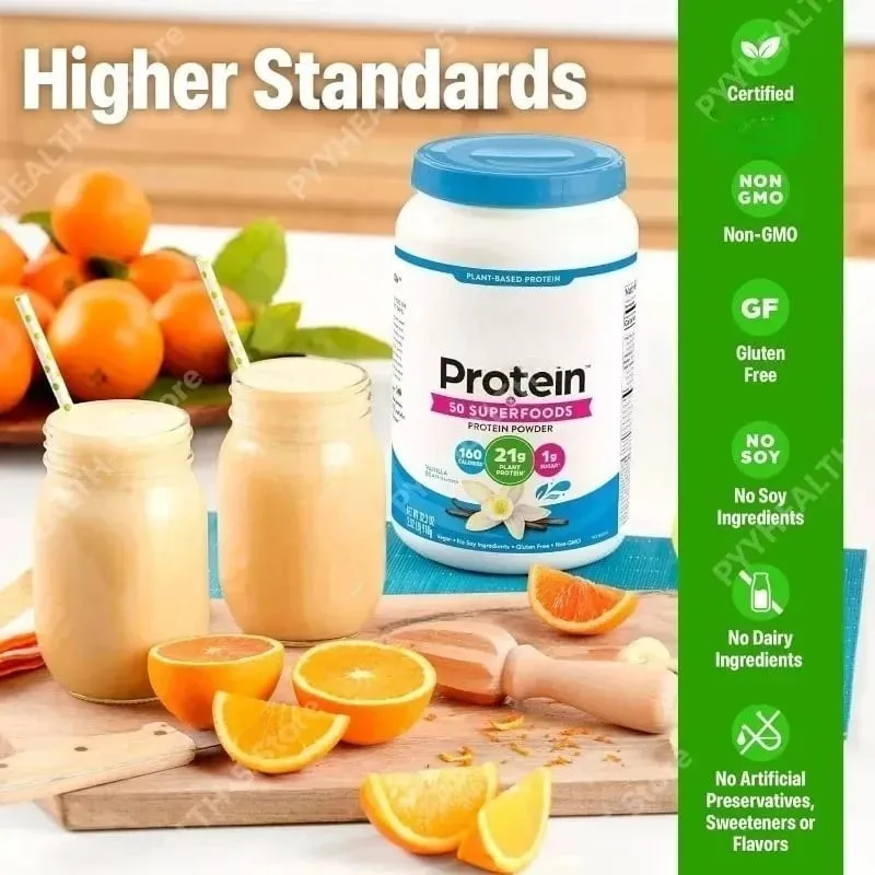 Vegan Protein Powder 21g Plant Based Protein 8g Prebiotic Fiber No Lactose Support Daily Nutritional Health 2.02 Lb — image 2