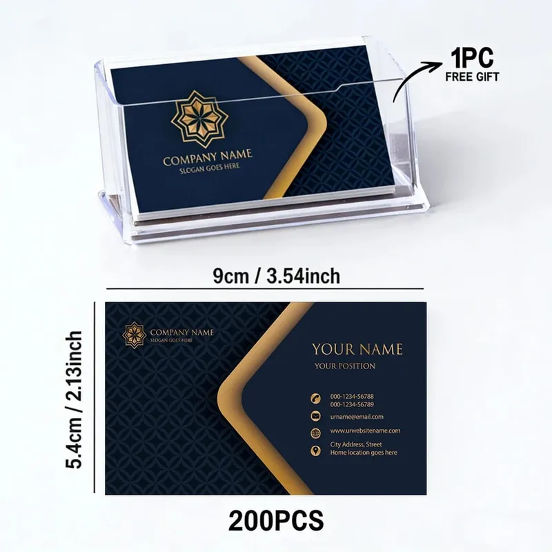 200/500/1000pcs Customizable Cards Personalized Business Cards with Acrylic Storage Box Matte Film Thank You Invitations
