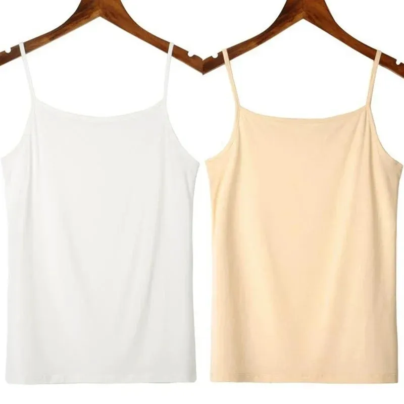 สีทึบแขนกุด Camisole เสื้อกั๊ก Casual Basic Slim Tank Top ทั้งหมดทุกวันผู้หญิงฤดูร้อนแฟชั่น Streetwear Tops ชุดชั้นใน