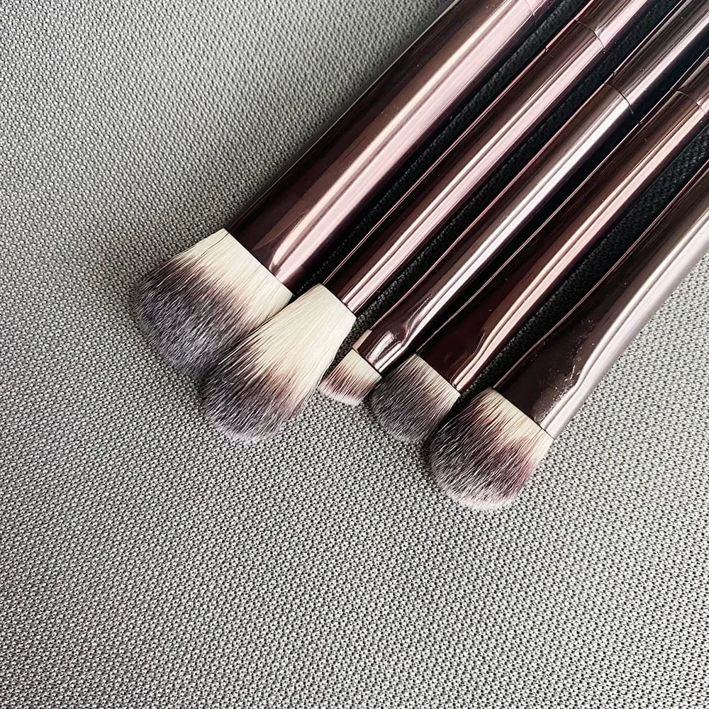 Ensemble de pinceaux de maquillage pour les yeux sablier, Kit de pinceaux cosmétiques d'ombre de luxe, mélange de mise en forme, mise en évidence des sourcils, doublure anti-cernes