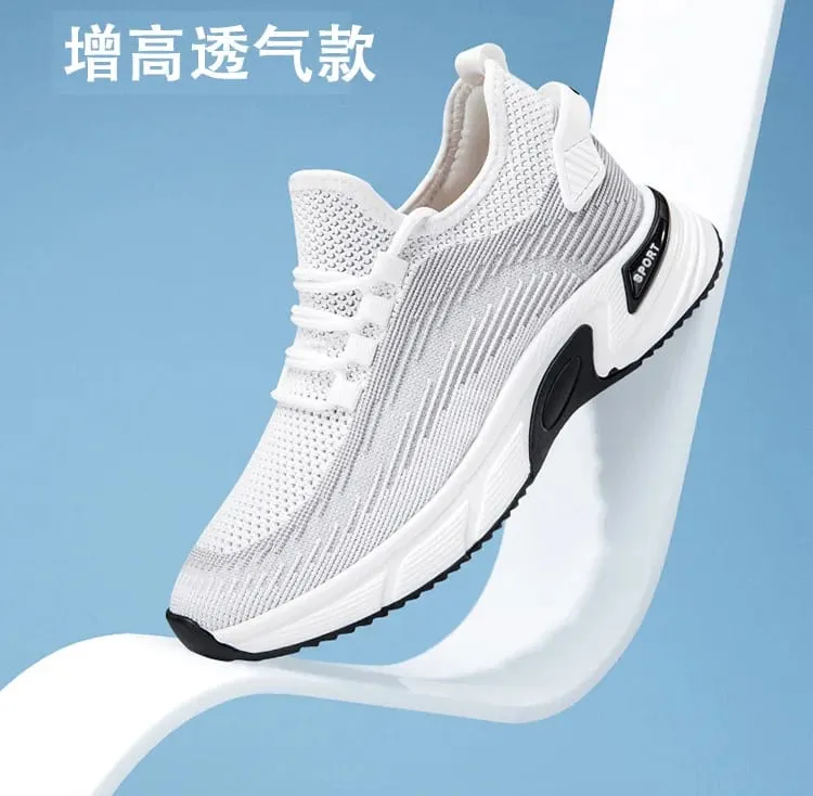 Elevator Shoes Invisible Heightening 8cm. Breathable Mesh Fabric Sports Shoes Heightening Inside for Men's Shoes Size 6cm