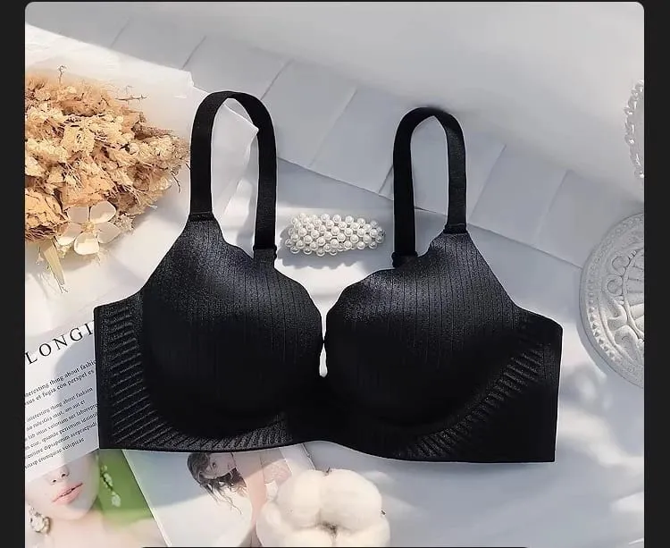 High Quality Thick Padded Wirefree Bra Set Women Seamless Solid Gathering Lingerie Comfort Push Up Effect Perfect for Smaller — image 8