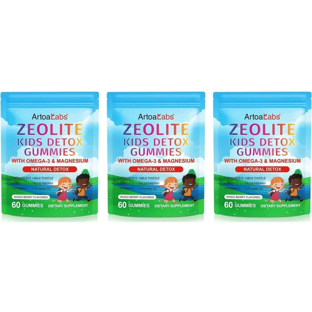 Kids Detox Gummies with Magnesium Zinc & Vitamin D3 Daily Immune Support Digestive Health Energy & Focus for Children 60 CT