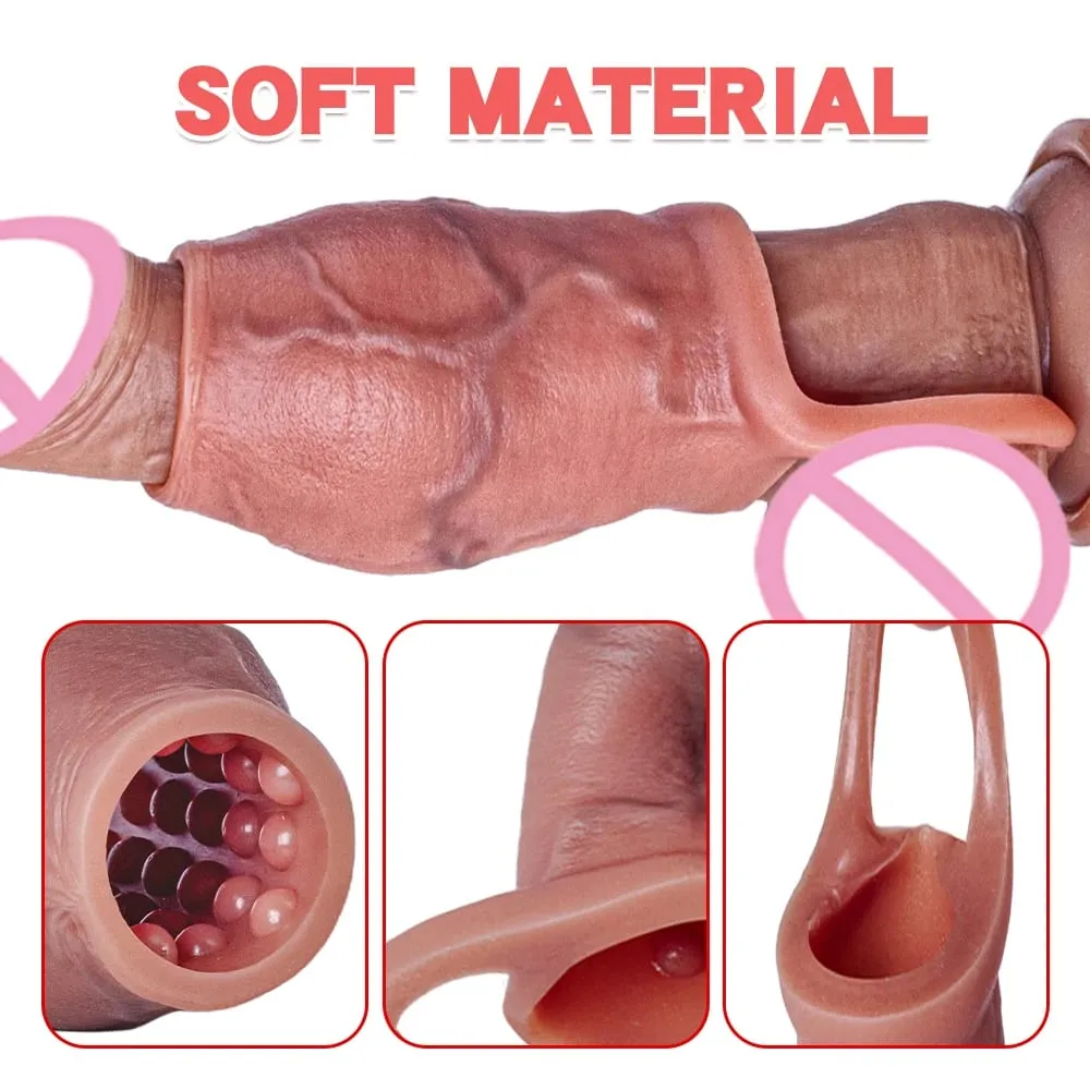 Man Dick Enlargement Semen Lock Ring For Men Delayed Ejaculation Soft Silicone Penis Sleeve Hollow Cock Ring Adult 18+ Sex Toy — image 3