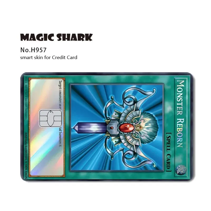 Magic Shark Yo-gi-oh Blue Eyes Dragon Game Shinny Holographic Laser Debit Credit Card Sticker Film Skin Front Cover — image 23