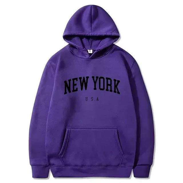 Women New York U.S.A City Hoodies Fashion Letter Printed Graphic Sweatshirts Loose CasuaMen l Harajuku Hooded Pullover Sportwear — image 44