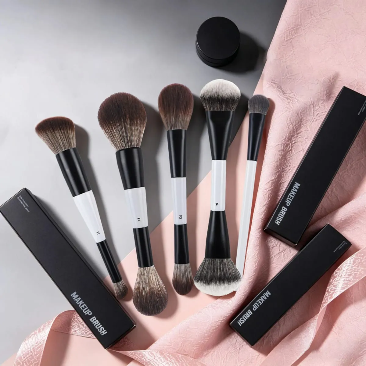 F4 Dual-head Contour Blush F2 Powder Brush F3 Highlight Soft Synthetic Hair Makeup Brushes Blusher Highlighter Cosmetic Brushes